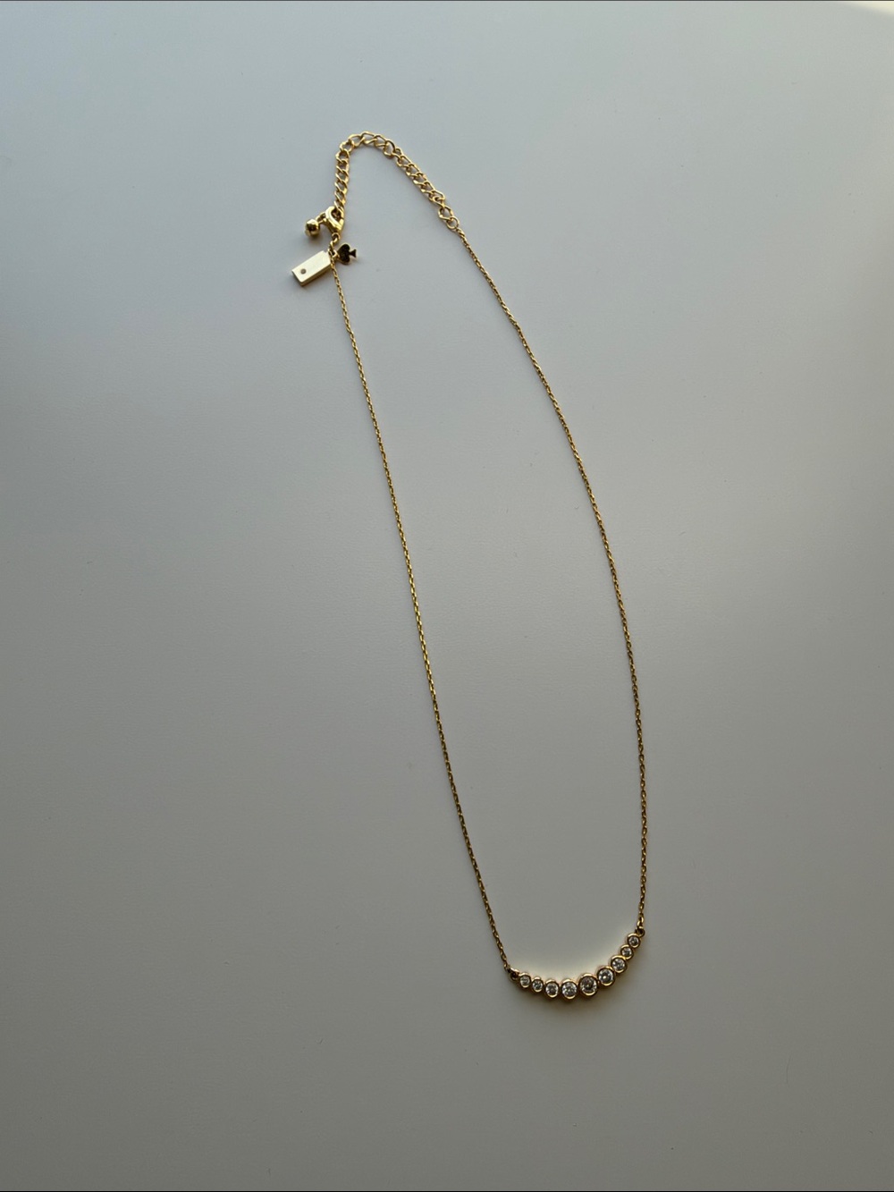 kate spade Gold Crystal Crescent Bar Necklace